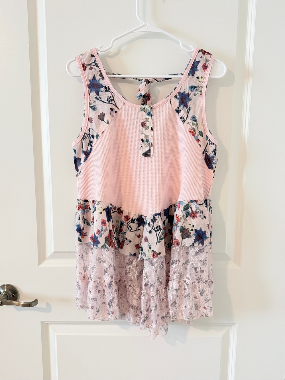 POL pink floral PEPLUM tank top in size small.  (NWOT) - Picture 3 of 7